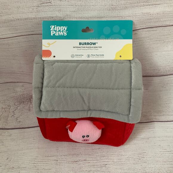 Zippy Paws Barn with Pigs Interactive Puzzle Dog Toy Farm Hide & Seek Squeaker - Picture 10 of 10